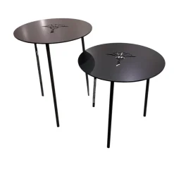 2 Satz Tisch Emboss Metall Mitternachtsblau Dunkelblau Grau Und Rauch Gepudert Anthrazit Mit Kornblume Gelasert