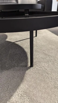 2 Satztisch H 630 Luna Platten MDF Softlack Tiefschwarz Einlage Nero Marquina Schwarz Füße Metall Tiefschwarz Lackiert