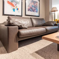 2,5 Sitzer Classics Leder 450 Mocca Sitz Und Rücken Daunencharakter