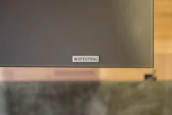 Air-Board ARL 2000 Metall Champagne Matt Pulverbeschichtet Beige Grau Front und Auflage Colour Glas Granit Grau Inklusive Beleuchtung Und Mediaparket