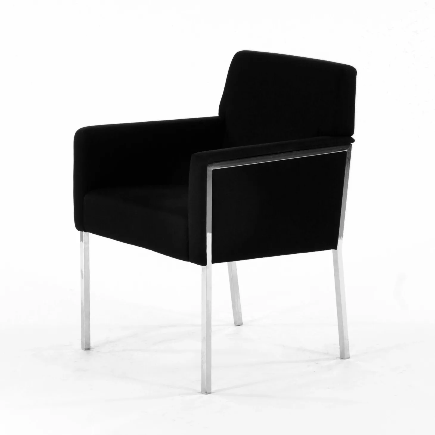 American Konferenz Sessel Steel Stoff Pause 193 Schwarz Gestell Verchromt