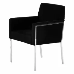 American Konferenz Sessel Steel Stoff Pause 193 Schwarz Gestell Verchromt