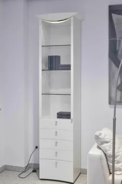 Anbausystem Jil WK 412 Lack Hochglanz Weiß Klarglas