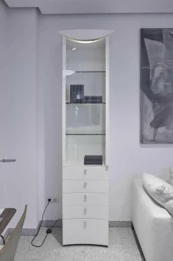 Anbausystem Jil WK 412 Lack Hochglanz Weiß Klarglas