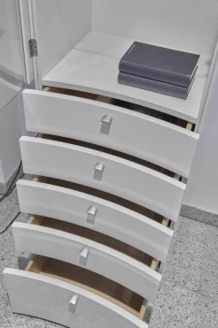 Anbausystem Jil WK 412 Lack Hochglanz Weiß Klarglas