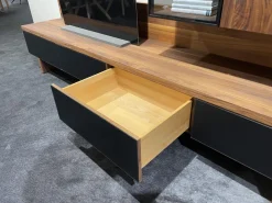 Anbauwand Cubus CWW114B Nussbaum Naturöl 9 Griff Touchbeschlag TB