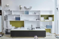 Anbauwand Flat C Glas Schwarz Lackfarbe Gips