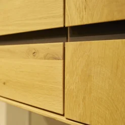 Anbauwand Laguna Wildeiche Massiv Bianco Geölt Mit LED-Beleuchtung