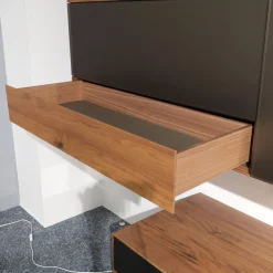 Anbauwand NW 770 Amerikanischer Kernnussbaum Massiv Soft Gebürstet