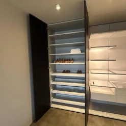 Ankleide Collect Plus Korpus Lack Greige Beige Front Raucheiche Dunkel Schwarz Mit Beleuchtung