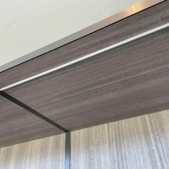 Ankleide Gliss Master Korpus Böden Rückwand aus Zirbelkiefer Silber mit Beleuchtung