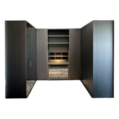 Ankleide Senzafine Fitted Melamin Ardesia Grau Türen Metallisch Lackiert Bronzo 23 Grau Anthrazit Mit Beleuchtung