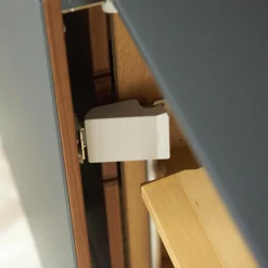 Anrichte Cubus Pure AC 297195 Kirschbaum Geölt Schiebetüre Und Abdeckplatte Glas Matt Anthrazit Füße Metall