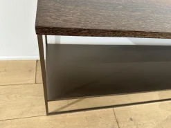 Anstelltisch Calder Platte Sucupia Furnier Gestell Metall Bronze