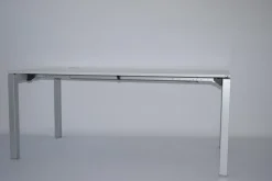 Arbeitstisch Basic 4 Platte und Plattenkante Kunststoff Uni Lichtgrau Gestell Alufarbig