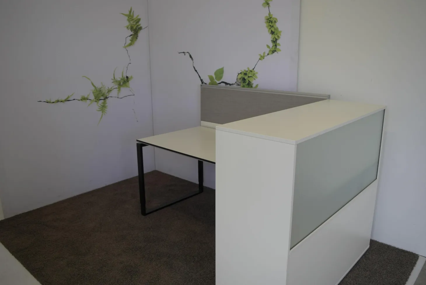 Arbeitstisch T6 Workstation Sideboard Weiß Melamin