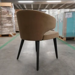 Armlehnstuhl Aston Bezug Hunt Braun Gestell Massivholz Esche Lackiert Moka