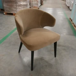 Armlehnstuhl Aston Bezug Hunt Braun Gestell Massivholz Esche Lackiert Moka