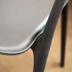 Armlehnstuhl Belleville Bezug Leder Premium Schwarz Gestell Polyamid Spritzguss Tiefschwarz