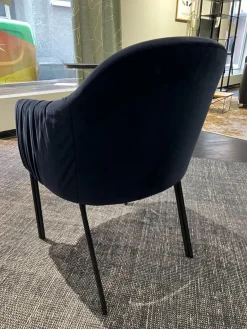 Armlehnstuhl Celine High Uni Stoff Harald 3 792 Dunkelblau Stahlgestell Celine Schwarz Gleiter Aus Kunststoff