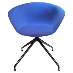 Armlehnstuhl Duna 02 Spinnenfuß Drehbar Aluminium Schwarz Matt Lackiert Mit Filzgleitern