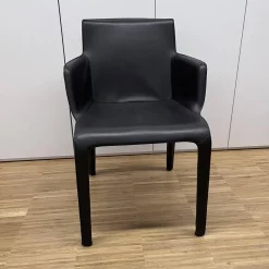 Armlehnstuhl Gio Leder Bronco Chocolate