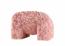 Armlehnstuhl Hortensia Stoff Petal Pink Rosa Gestell Metall Kunststofffüße Schwarz Grau Mit Filzgleitern