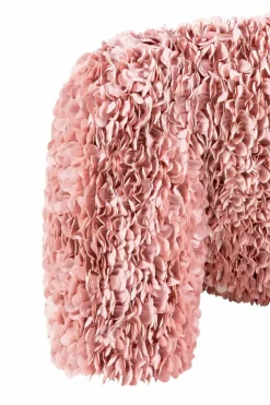 Armlehnstuhl Hortensia Stoff Petal Pink Rosa Gestell Metall Kunststofffüße Schwarz Grau Mit Filzgleitern