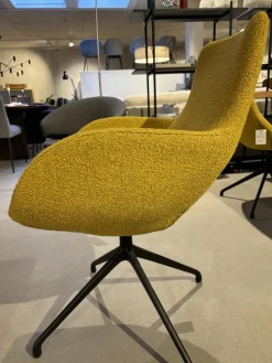 Armlehnstuhl Jona Stoff Brera U 3280 Gelb Gestell Fußkreuz Schwarz Drehbar