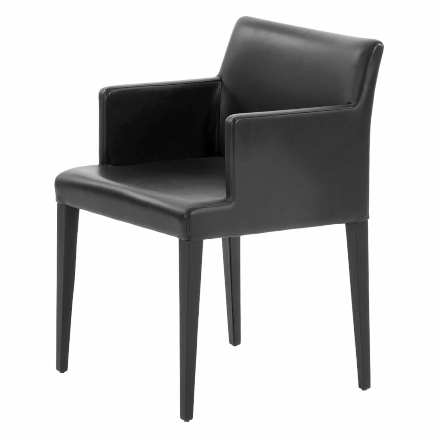 Armlehnstuhl Liz B Leder Ardesia Sc 29 Braun Struktur Buchenholz