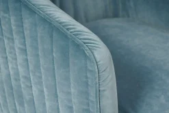 Armlehnstuhl Lolyta Due Stripe Stoff Naxos 01 Cat. Gold Blau Füße Buche Schwarz