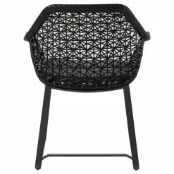 Armlehnstuhl Maia Geflecht Fiber Chestnut Grau Gestell Aluminium Manganese Grau Inklusive Sitzkissen Terain Laminate 257