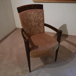 Armlehnstuhl Modell Visconti Orly 9620 Stoff Bezug Toul 33 118 Goldgelb Braun Sichtholzgestell Gebeizt und Lackiert