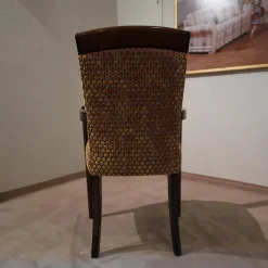 Armlehnstuhl Modell Visconti Orly 9620 Stoff Bezug Toul 33 118 Goldgelb Braun Sichtholzgestell Gebeizt und Lackiert