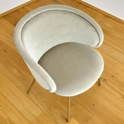 Armlehnstuhl Ona Bezug Stoff Velour Kvadrat Harald 3 143 Goldbeige Beige Stahlgestell Ona Messing ME021