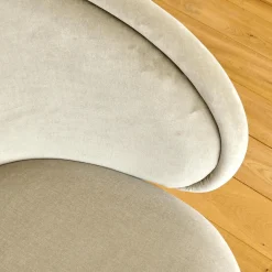 Armlehnstuhl Ona Bezug Stoff Velour Kvadrat Harald 3 143 Goldbeige Beige Stahlgestell Ona Messing ME021