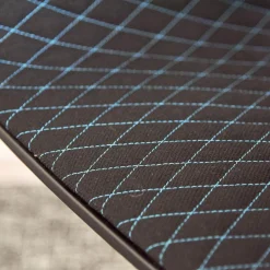 Armlehnstuhl Showtime Bezug Breeze Z10 Black Schwarz Mit Blauen Nähten Schale Lackiert Schwarz Matt Gestell Anthrazit Matt Drehbar Ohne Armauflagen