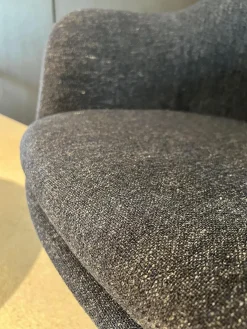 Armlehnstuhl Tulip Bezug Stoff 17 Ex Navy Blau Drehbar Gestell Moulded Fiberglass Weiß Tellerfuß