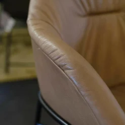 Armlehnstuhl Werra II Leder Rancho Clay PG 2 Stahlgestell Schwarz