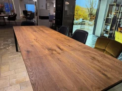 Ausziehtisch S600 Eiche Geräuchert Natur Geölt Und Gebürstet Füße RAL 9005 Tiefschwarz Pulverbeschichtet Matt Ohne Stühle