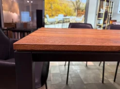 Ausziehtisch S600 Eiche Geräuchert Natur Geölt Und Gebürstet Füße RAL 9005 Tiefschwarz Pulverbeschichtet Matt Ohne Stühle