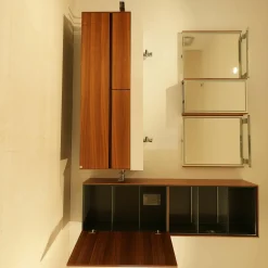 Badprogramm Collection Unterschrank Oberschrank Vitrine Mineralmarmor Nussbaum