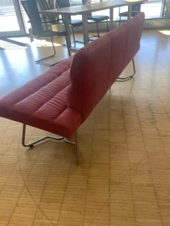 Bank Aiden Soft 0211B86A Leder Luna L7 4862 Granata Rot Kufengestell Edelstahl