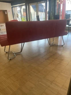 Bank Aiden Soft 0211B86A Leder Luna L7 4862 Granata Rot Kufengestell Edelstahl