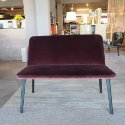 Bank Back Me Up Two Stoff Harald 382 Rot Gestell Eiche Carbon Anthrazit