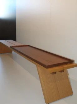 Bank Bench .770 Massivholz Eiche Natur Lackiert