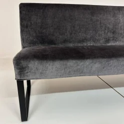 Bank Byblos Bezug Stoff U3052K Dark Grey Dunkelgrau Kufen Schwarz Lackiert