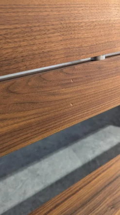 Bank Caris Amerikanischer Nussbaum Massiv Mit 3 Kissen Wildanalinleder Capuccino