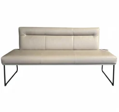 Bank Columbo Leder Rancho 1805 Fango Beige Metallgestell Rundrohr Schwarz Lackiert