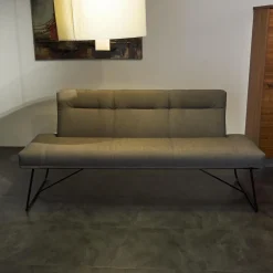 Bank D-Light Stoff Remix Grau Gestell Schwarz